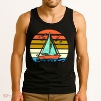 Sailing Retro Sail Boat Tank Top thumb 3