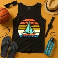 Sailing Retro Sail Boat Tank Top thumb 4