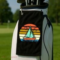 Sailing Retro Sail Boat Golf Towel thumb 2