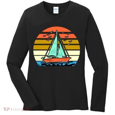 Sailing Retro Sail Boat Women's Long Sleeve Shirt