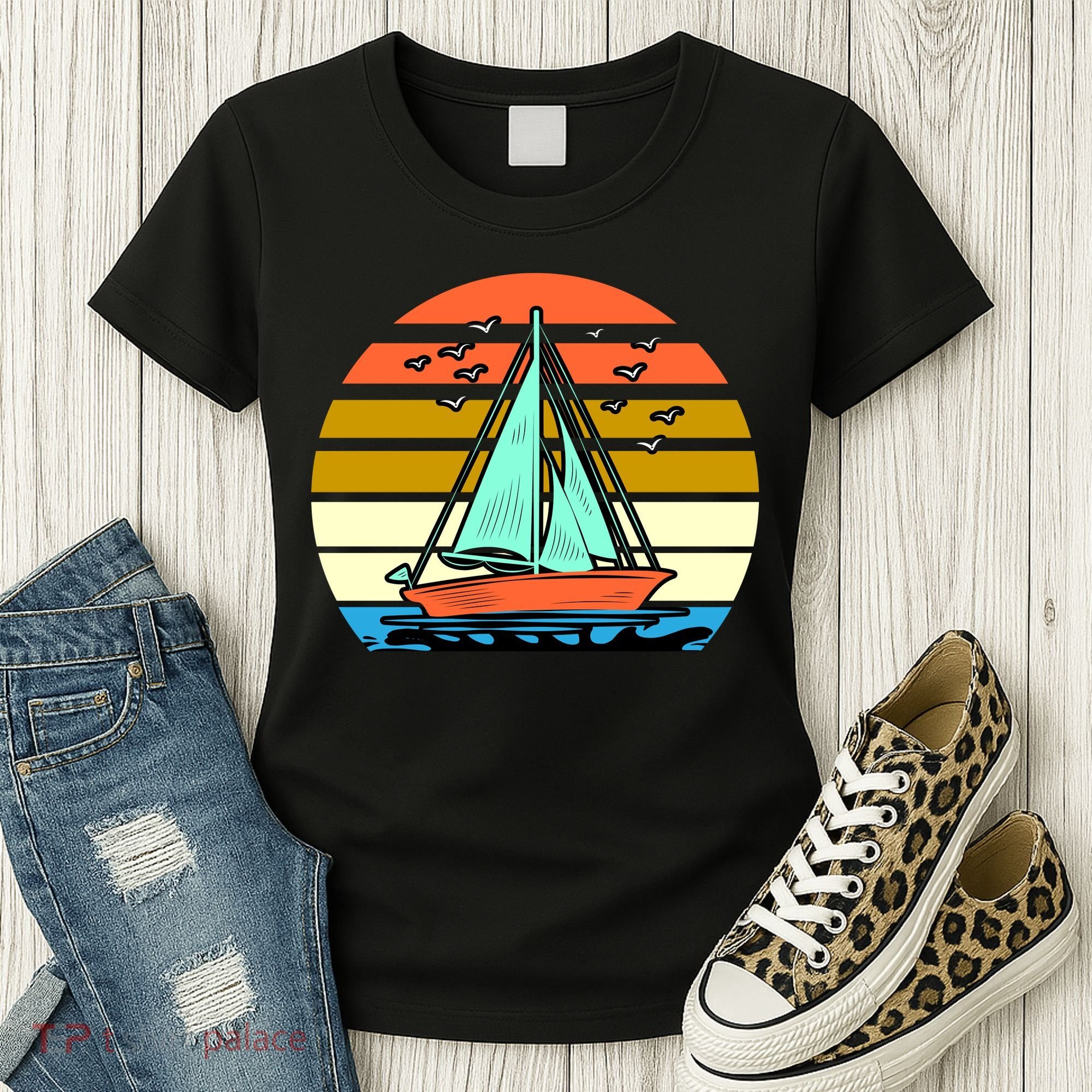 Sailing Retro Sail Boat Women's T-Shirt