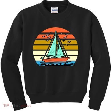 Sailing Retro Sail Boat Kids Sweatshirt