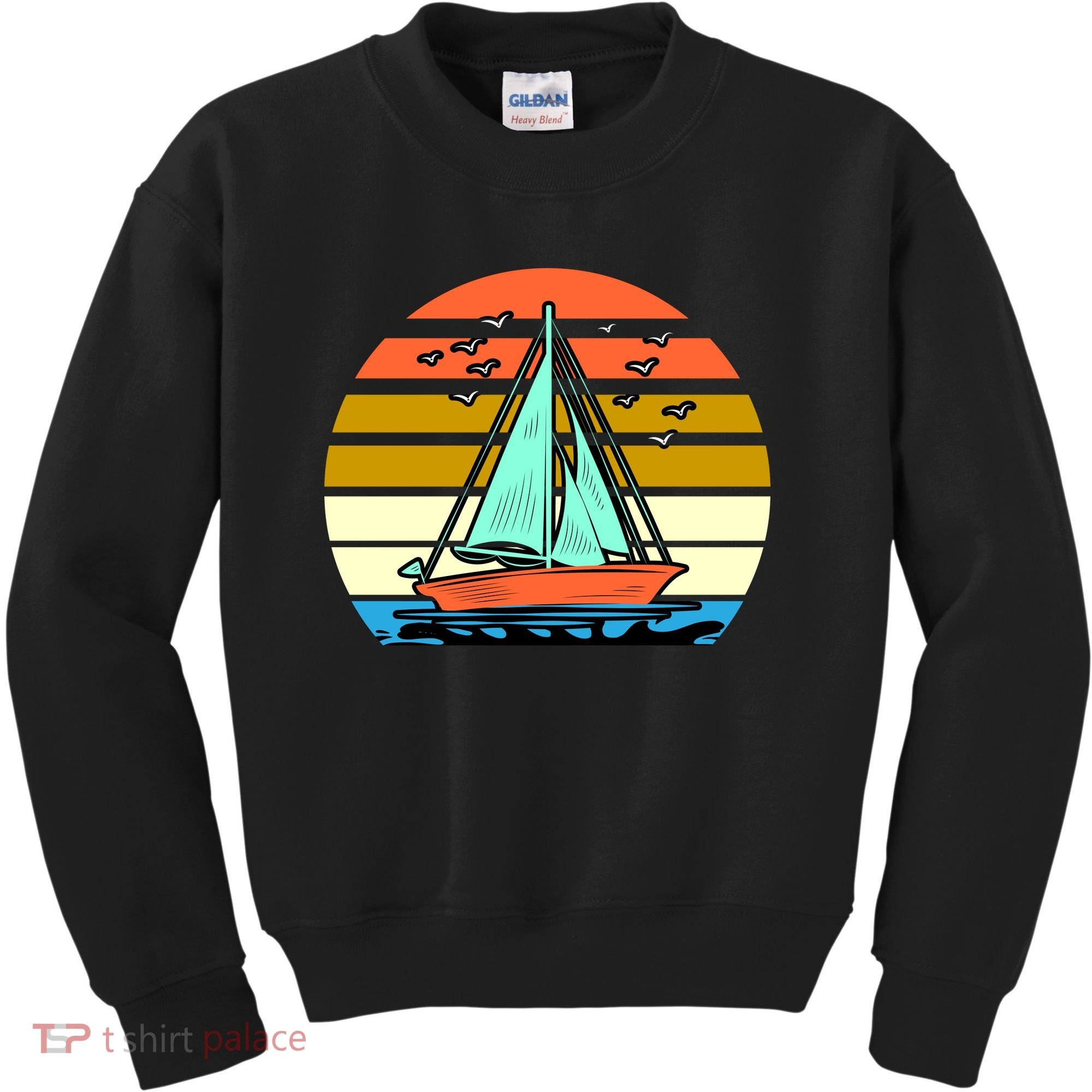 Sailing Retro Sail Boat Kids Sweatshirt