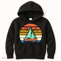Sailing Retro Sail Boat Kids Hoodie thumb 0