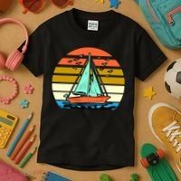 Sailing Retro Sail Boat Kids T-Shirt thumb 3