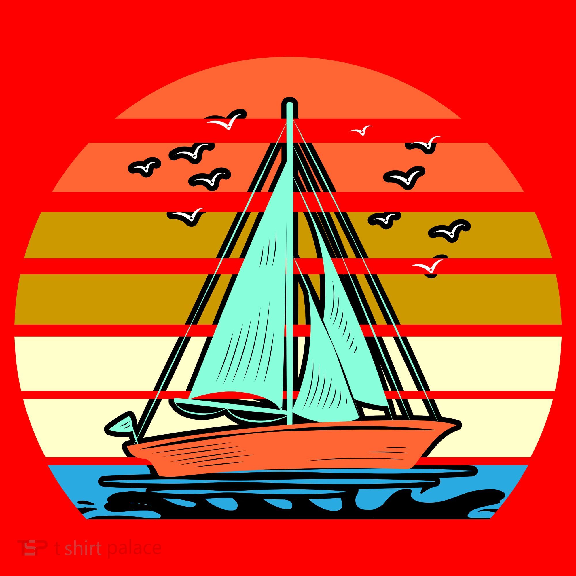 Sailing Retro Sail Boat Santa Hat