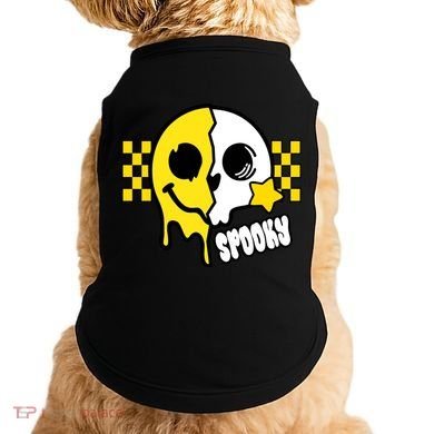 Spooky Retro Smile Skeleton Halloween Doggie Tank
