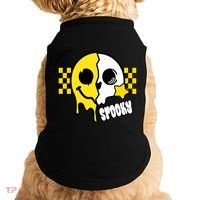 Spooky Retro Smile Skeleton Halloween Doggie Tank thumb 0