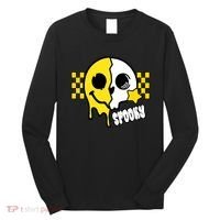 Spooky Retro Smile Skeleton Halloween Long Sleeve Shirt thumb 0