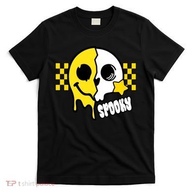 Spooky Retro Smile Skeleton Halloween T-Shirt