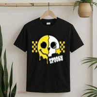 Spooky Retro Smile Skeleton Halloween T-Shirt thumb 2