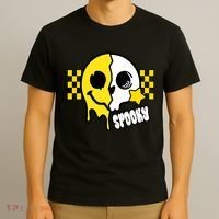Spooky Retro Smile Skeleton Halloween T-Shirt thumb 3