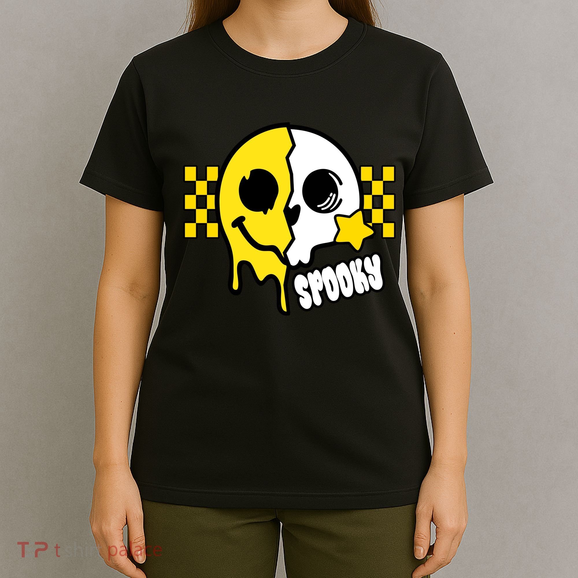 Spooky Retro Smile Skeleton Halloween T-Shirt