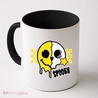 Spooky Retro Smile Skeleton Halloween Coffee Mug thumb 0