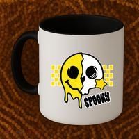 Spooky Retro Smile Skeleton Halloween Coffee Mug thumb 2