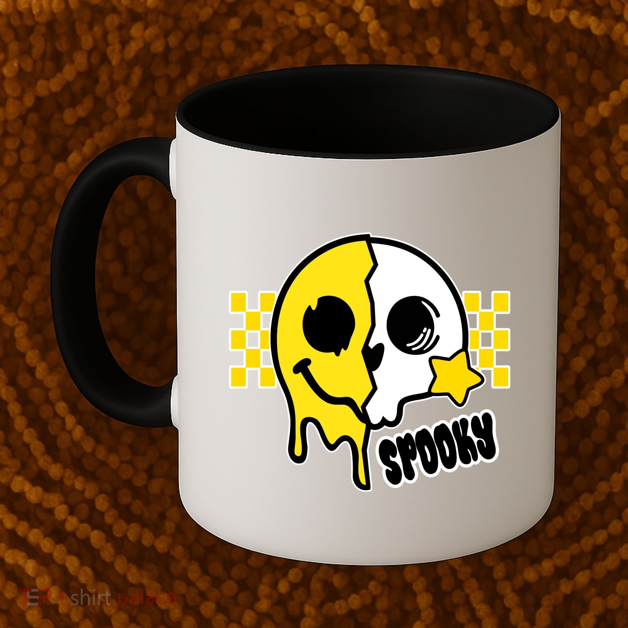 Spooky Retro Smile Skeleton Halloween Coffee Mug