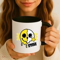 Spooky Retro Smile Skeleton Halloween Coffee Mug thumb 3