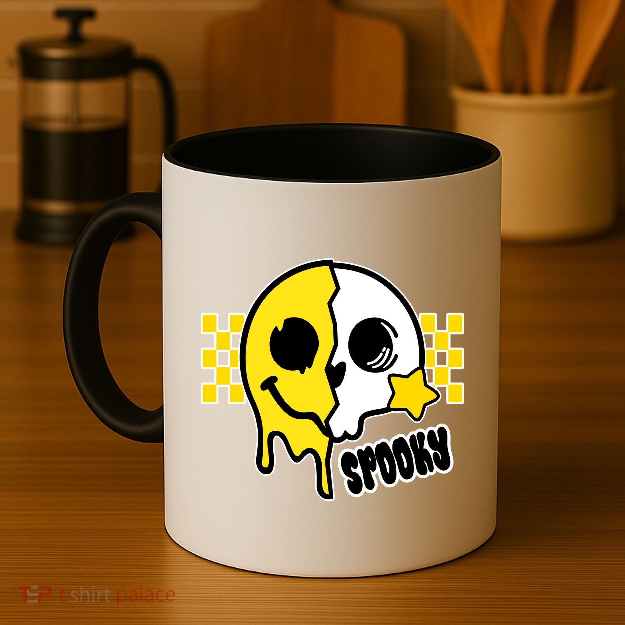 Spooky Retro Smile Skeleton Halloween Coffee Mug