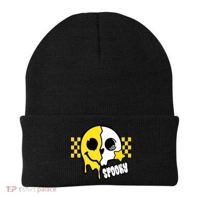 Spooky Retro Smile Skeleton Halloween Beanie