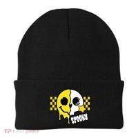 Spooky Retro Smile Skeleton Halloween Beanie thumb 0