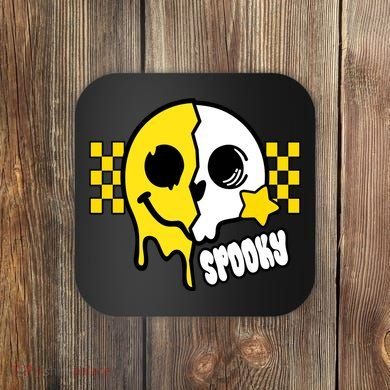 Spooky Retro Smile Skeleton Halloween Coaster