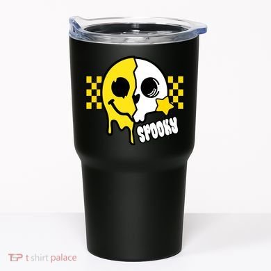 Spooky Retro Smile Skeleton Halloween Tumbler