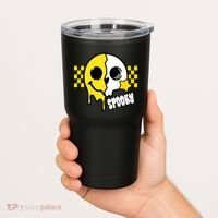 Spooky Retro Smile Skeleton Halloween Tumbler thumb 2