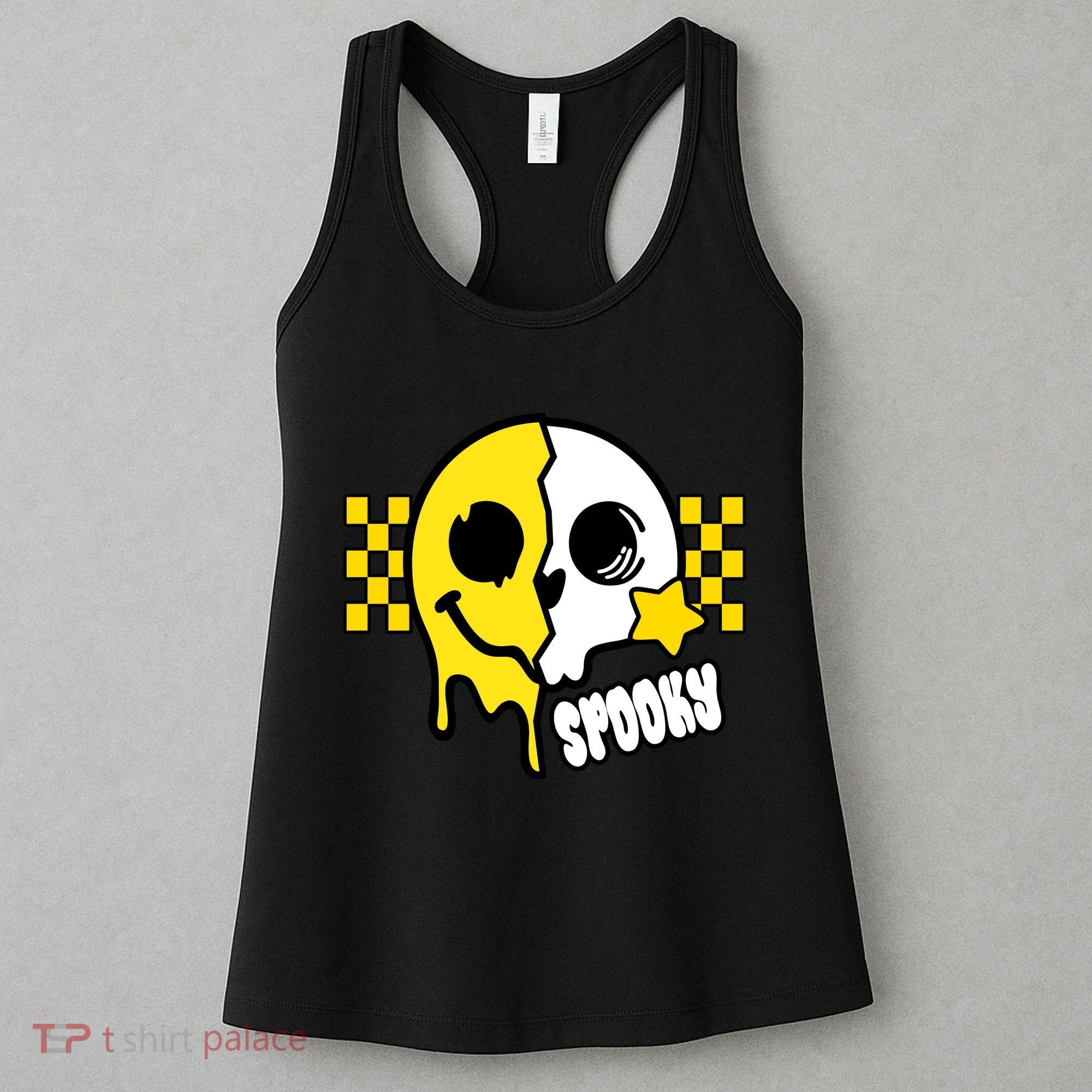 Spooky Retro Smile Skeleton Halloween Women's Tank Top