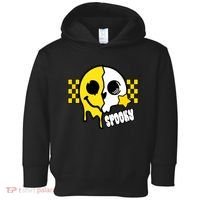 Spooky Retro Smile Skeleton Halloween Toddler Hoodie thumb 0