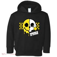 Spooky Retro Smile Skeleton Halloween Toddler Hoodie thumb 0