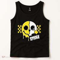 Spooky Retro Smile Skeleton Halloween Tank Top thumb 2
