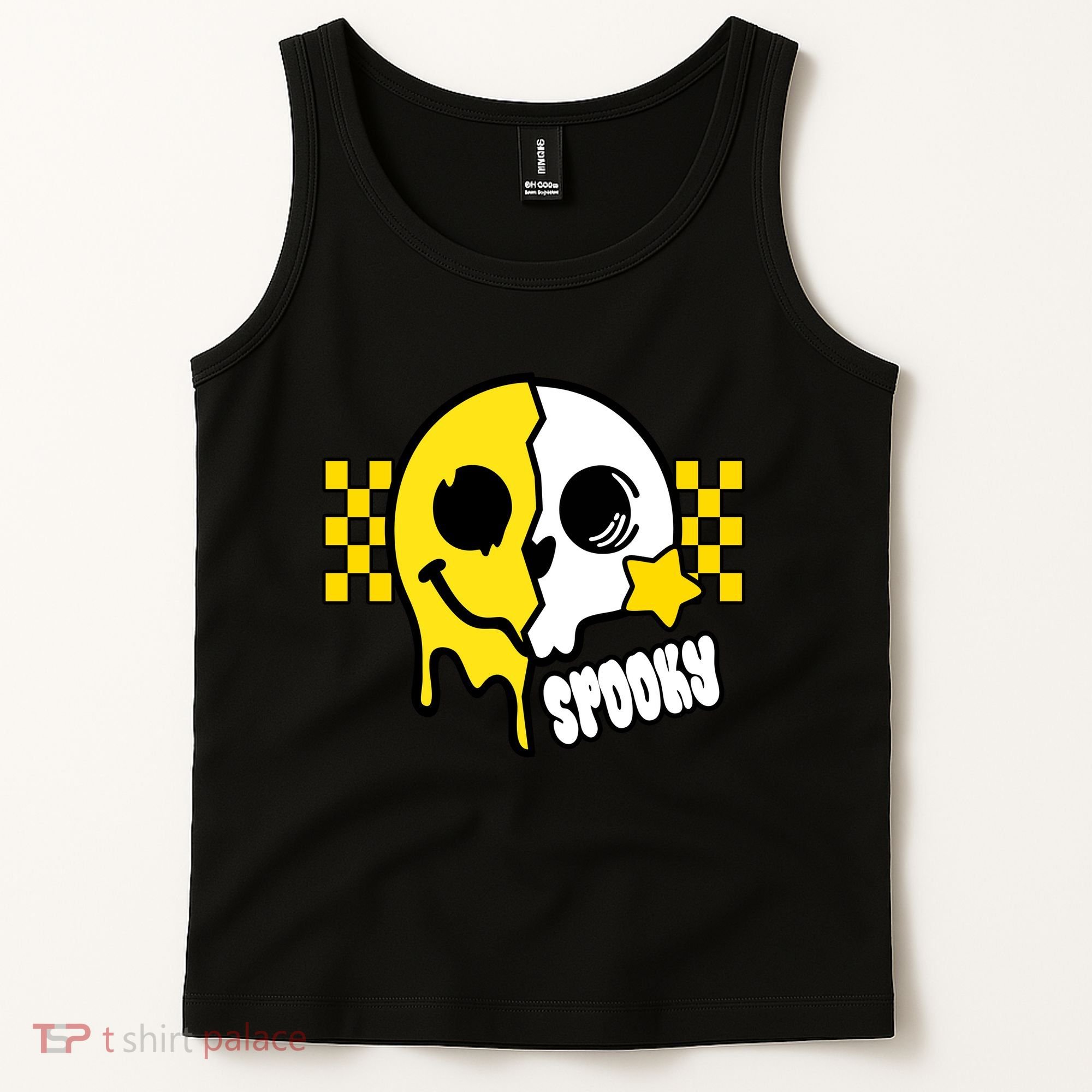 Spooky Retro Smile Skeleton Halloween Tank Top