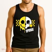 Spooky Retro Smile Skeleton Halloween Tank Top thumb 3