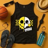 Spooky Retro Smile Skeleton Halloween Tank Top thumb 4