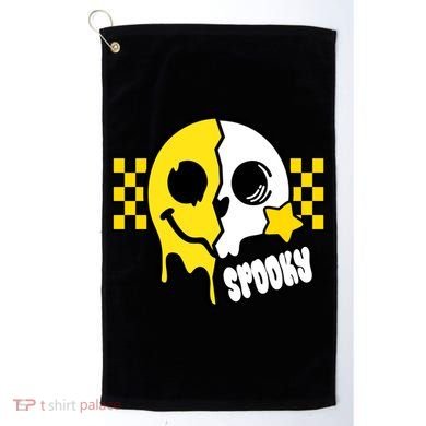 Spooky Retro Smile Skeleton Halloween Golf Towel