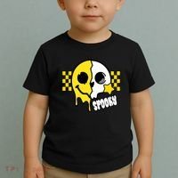 Spooky Retro Smile Skeleton Halloween Toddler T-Shirt thumb 2