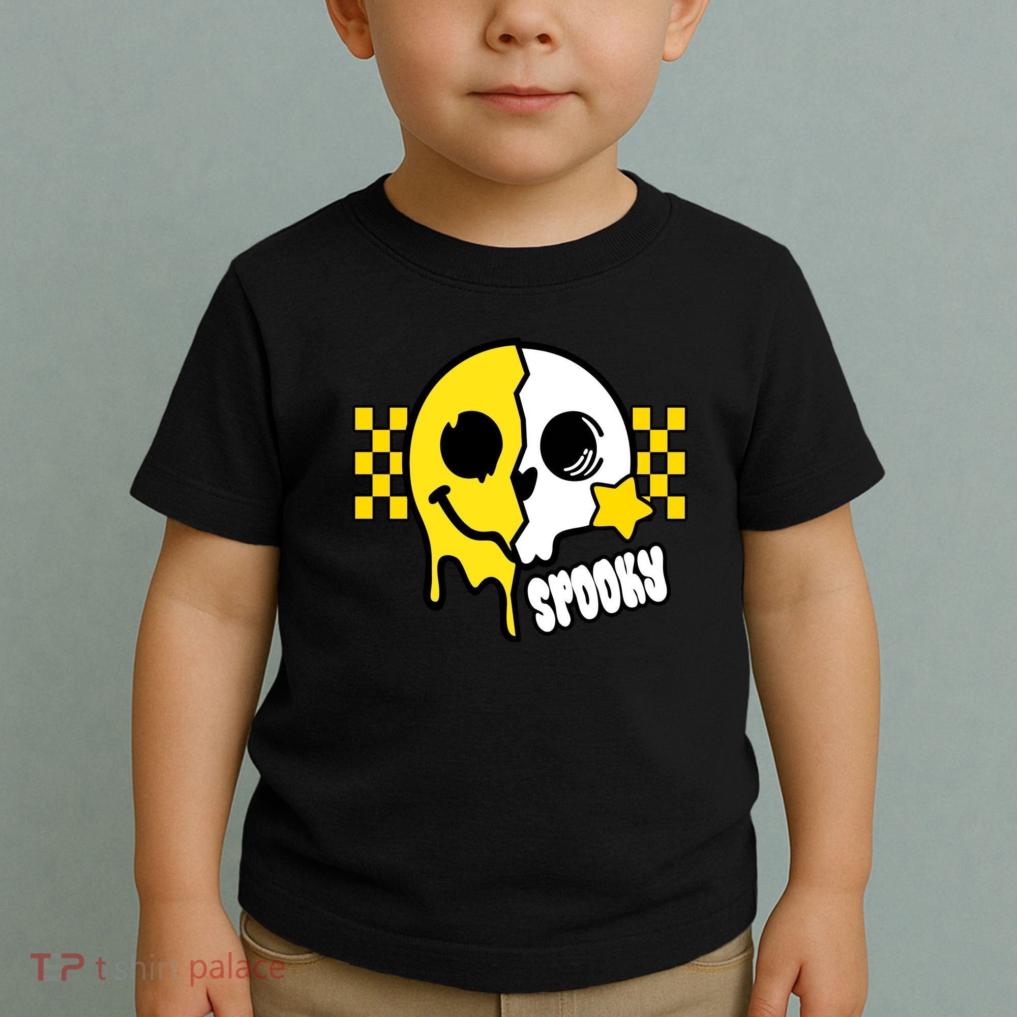 Spooky Retro Smile Skeleton Halloween Toddler T-Shirt