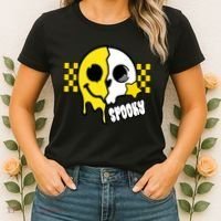 Spooky Retro Smile Skeleton Halloween Women's T-Shirt thumb 2