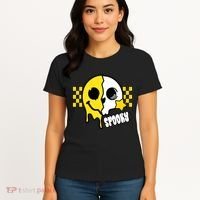 Spooky Retro Smile Skeleton Halloween Women's T-Shirt thumb 4