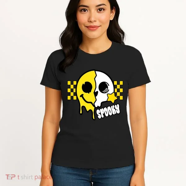 Spooky Retro Smile Skeleton Halloween Women's T-Shirt