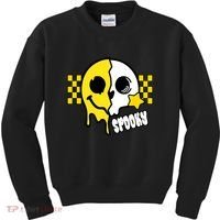 Spooky Retro Smile Skeleton Halloween Kids Sweatshirt thumb 0
