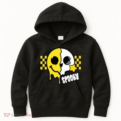 Spooky Retro Smile Skeleton Halloween Kids Hoodie
