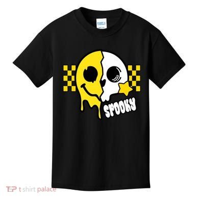Spooky Retro Smile Skeleton Halloween Kids T-Shirt