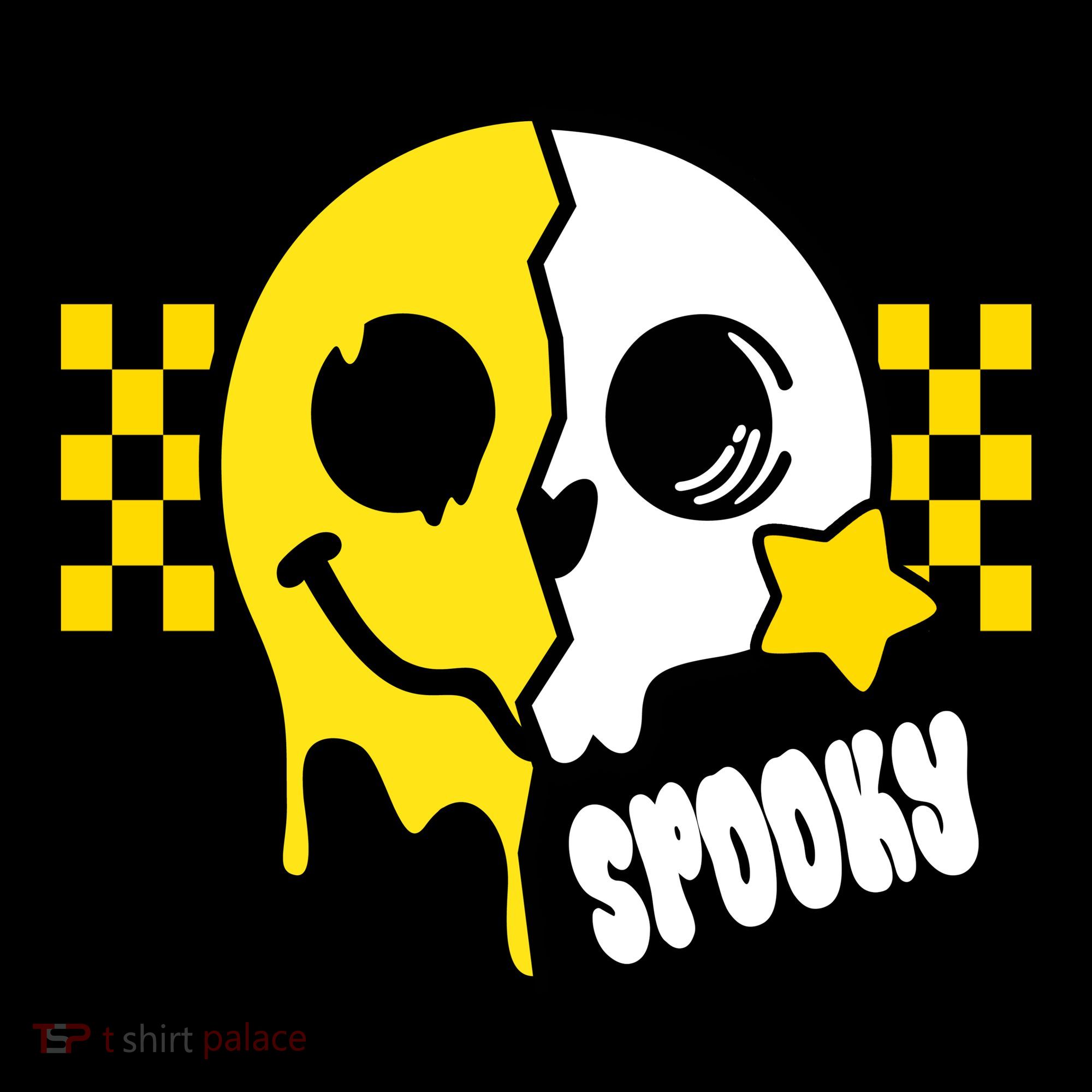 Spooky Retro Smile Skeleton Halloween Kids T-Shirt