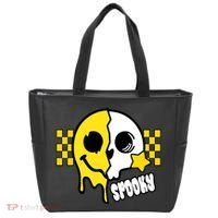 Spooky Retro Smile Skeleton Halloween Tote Bag thumb 0