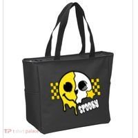 Spooky Retro Smile Skeleton Halloween Tote Bag thumb 2