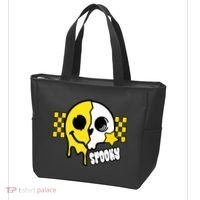 Spooky Retro Smile Skeleton Halloween Tote Bag thumb 3