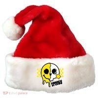 Spooky Retro Smile Skeleton Halloween Santa Hat thumb 0