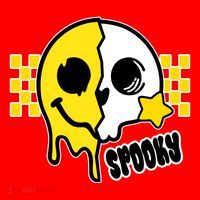 Spooky Retro Smile Skeleton Halloween Santa Hat thumb 1