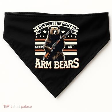 Support Right To Keep And Arm Bears Humorous Wildlife Rights USA-Made Doggie Bandana